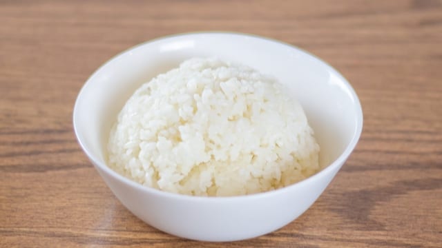 Side of sushi rice.