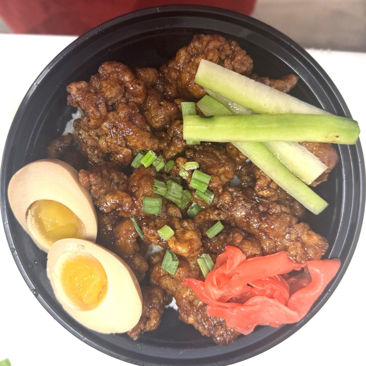 Spicy Soy Garlic Chicken Rice Bowl.