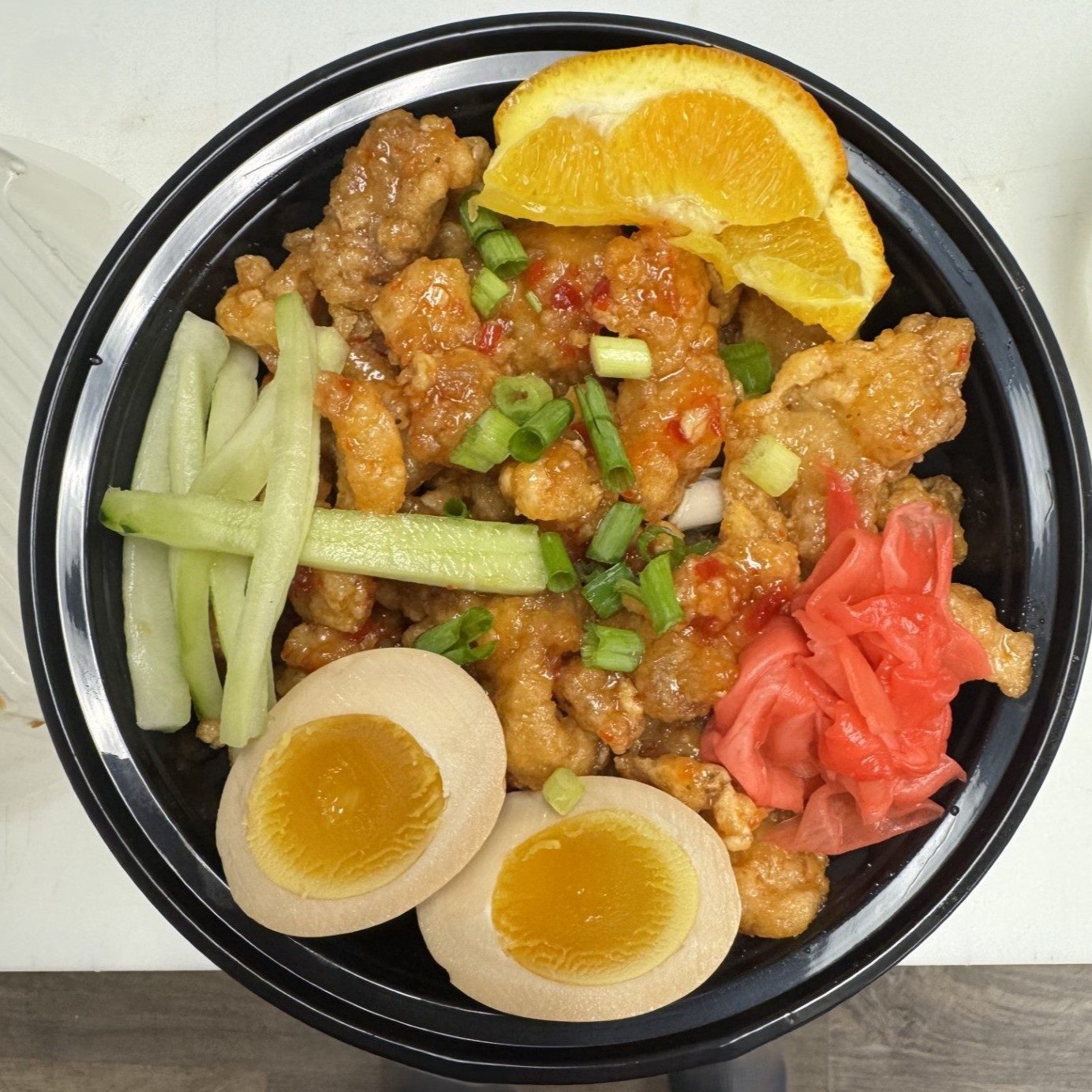 Sweet Thai Orange Chicken Rice Bowl.