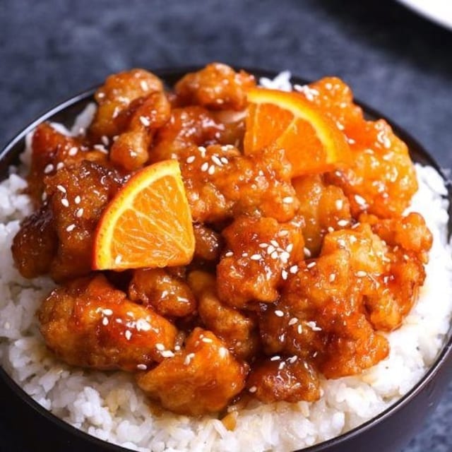 Sweet thai orange chicken.